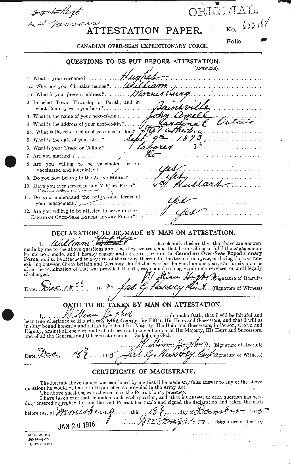 Personnel Records of the First World War - CEF 405887a