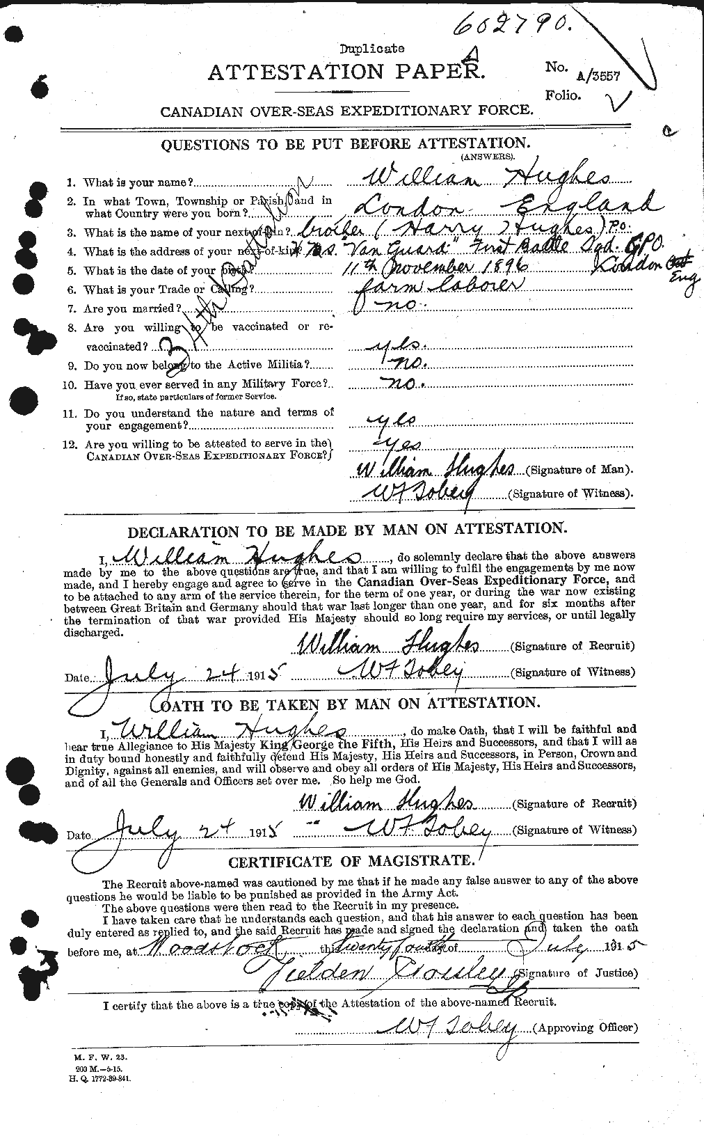 Personnel Records of the First World War - CEF 405896a