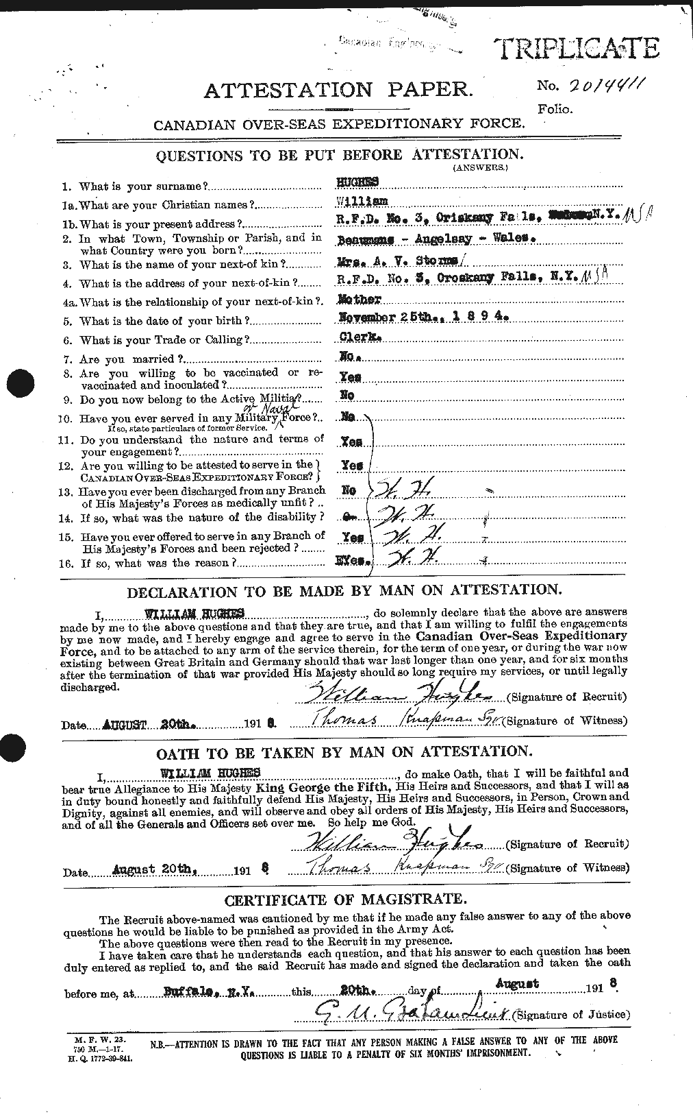 Personnel Records of the First World War - CEF 405902a