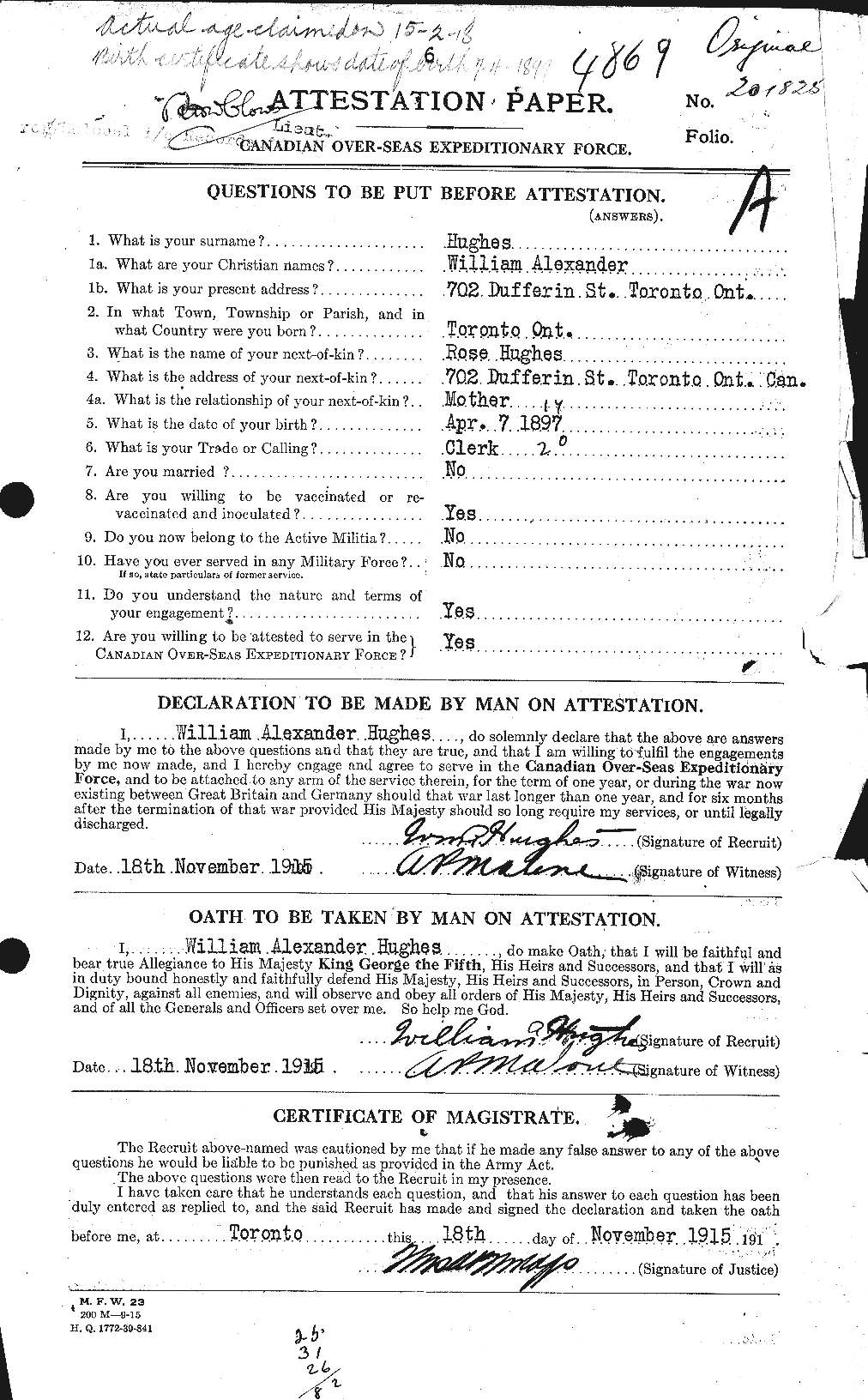 Personnel Records of the First World War - CEF 405908a