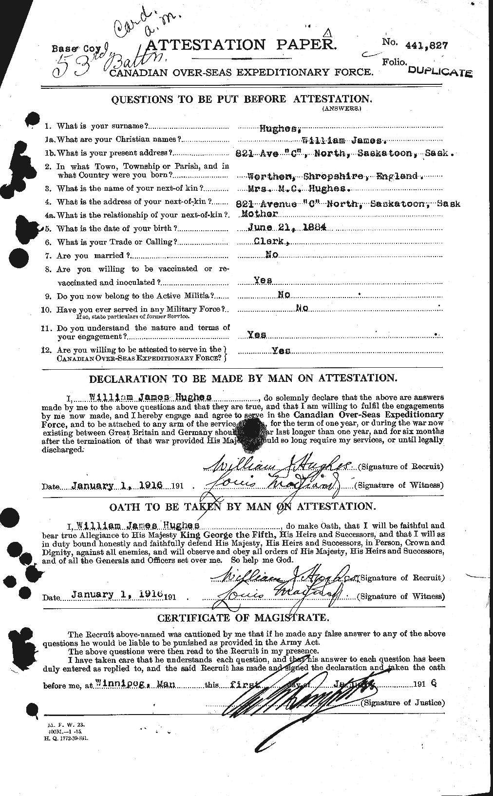 Personnel Records of the First World War - CEF 405940a