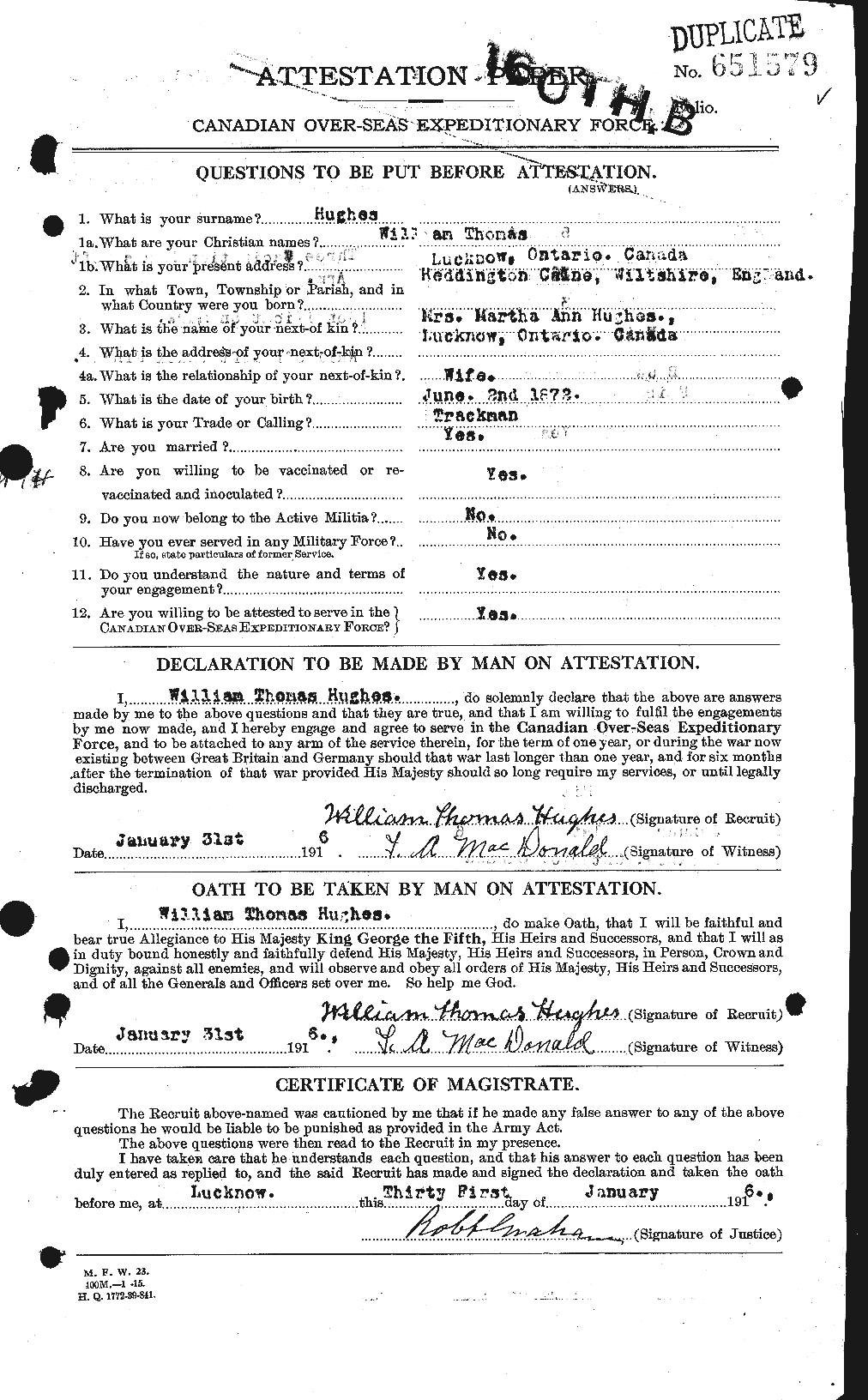 Personnel Records of the First World War - CEF 405961a