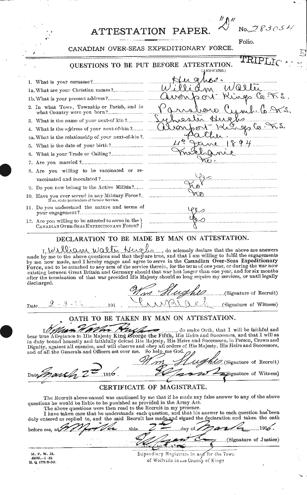 Personnel Records of the First World War - CEF 405964a
