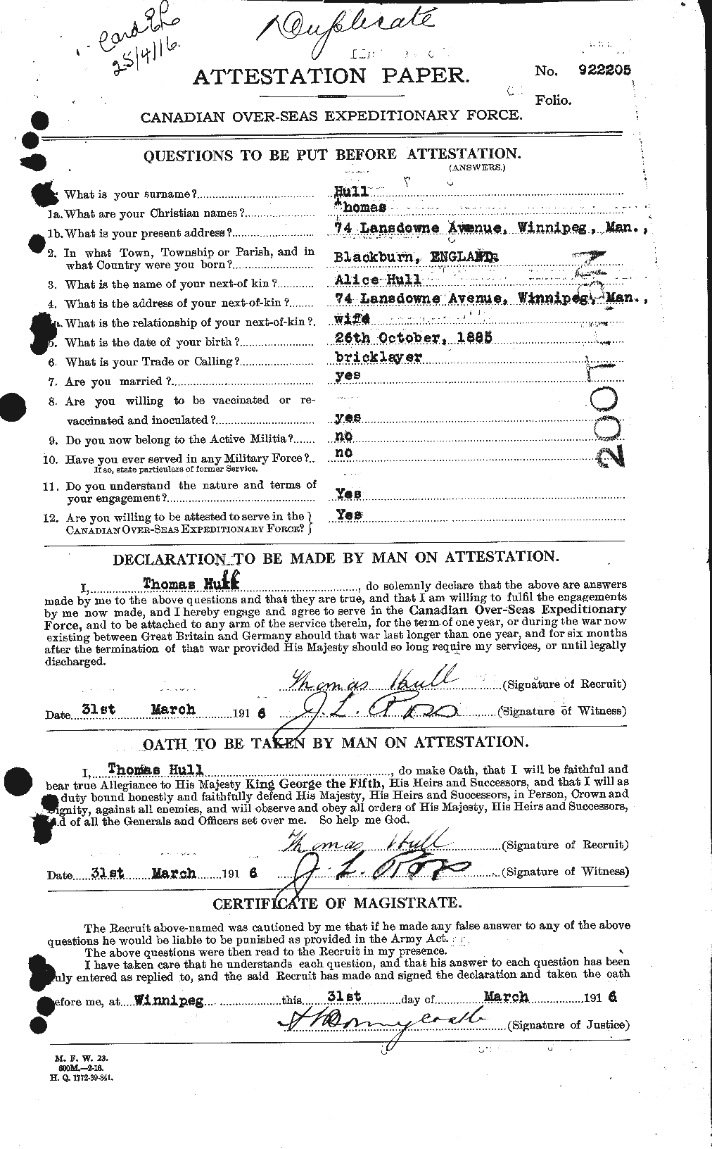 Personnel Records of the First World War - CEF 406155a