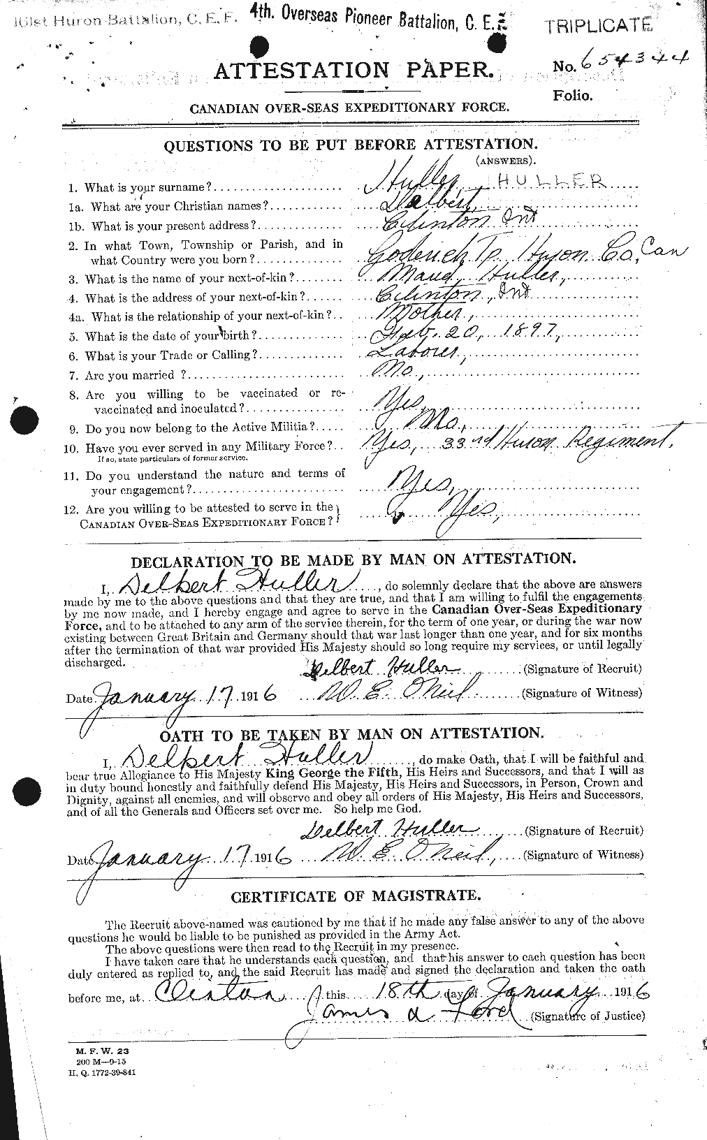 Personnel Records of the First World War - CEF 406183a