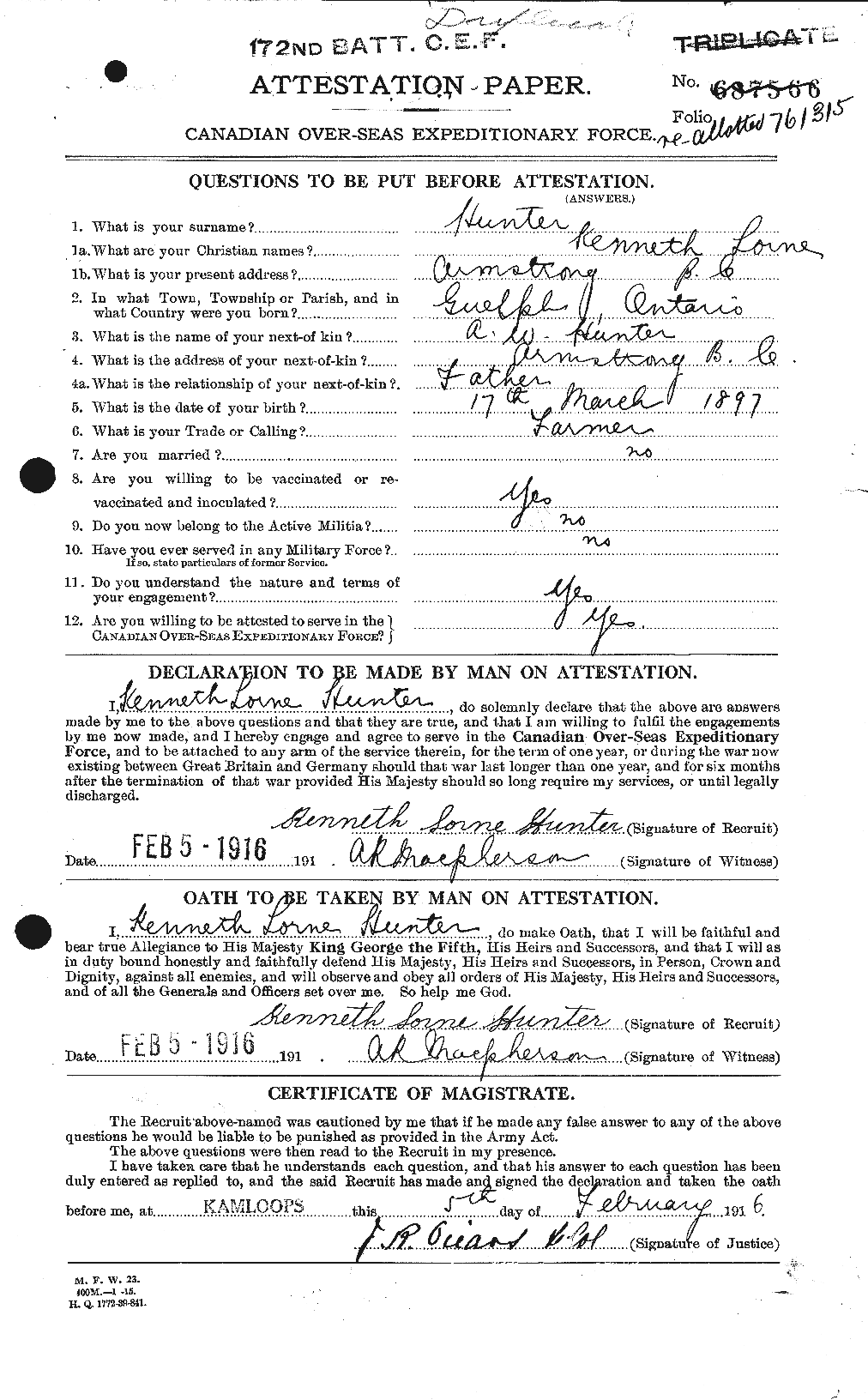 Personnel Records of the First World War - CEF 406396a