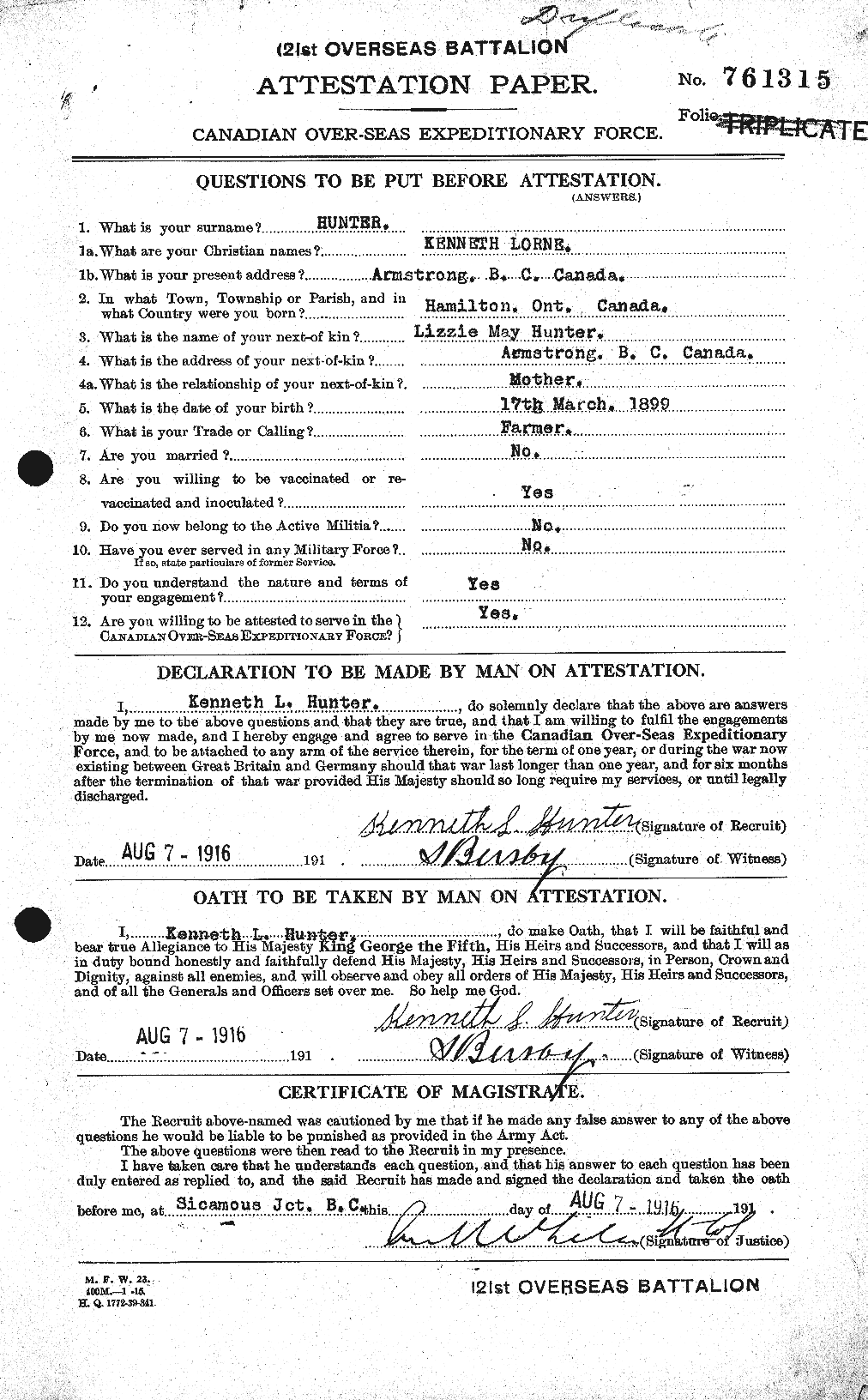 Personnel Records of the First World War - CEF 406397a