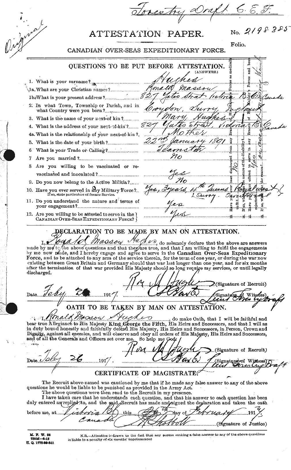 Personnel Records of the First World War - CEF 406624a