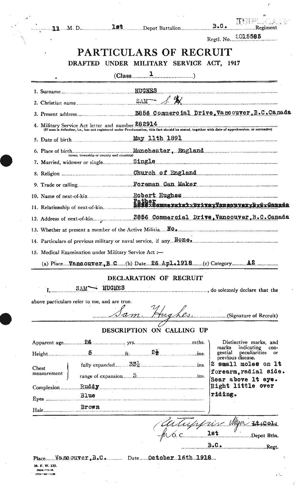 Personnel Records of the First World War - CEF 406632a