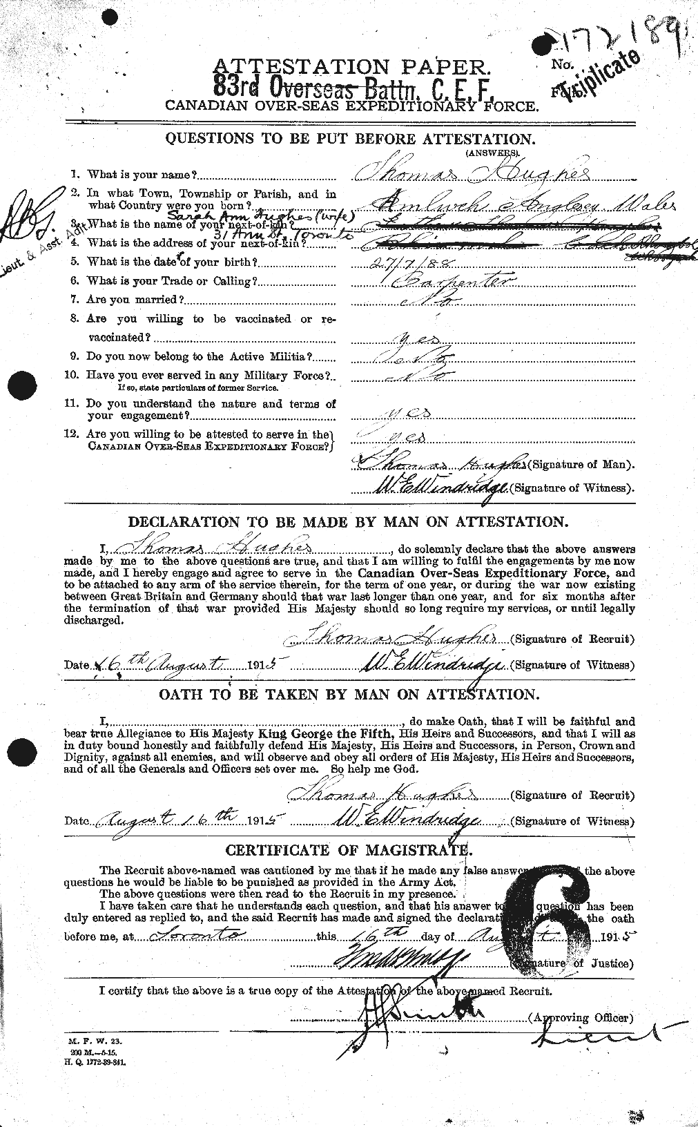 Personnel Records of the First World War - CEF 406670a