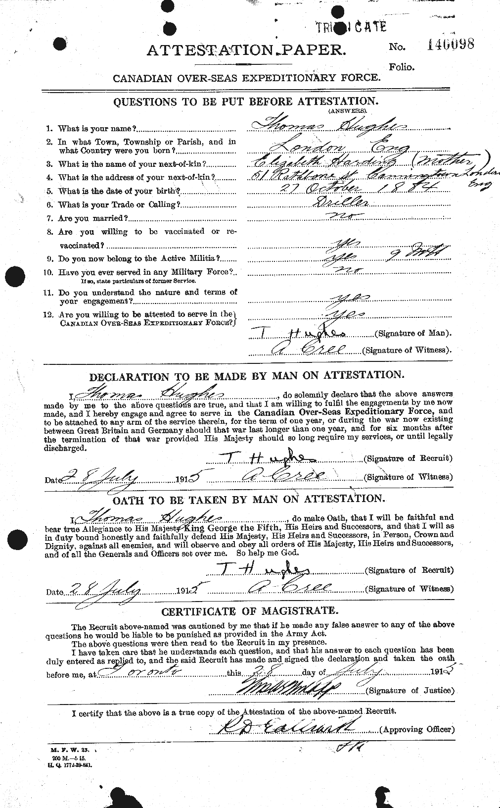 Personnel Records of the First World War - CEF 406674a