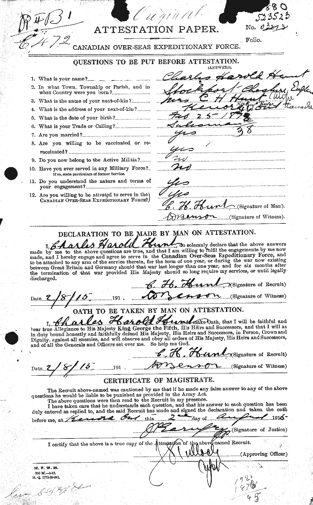 Personnel Records of the First World War - CEF 406810a