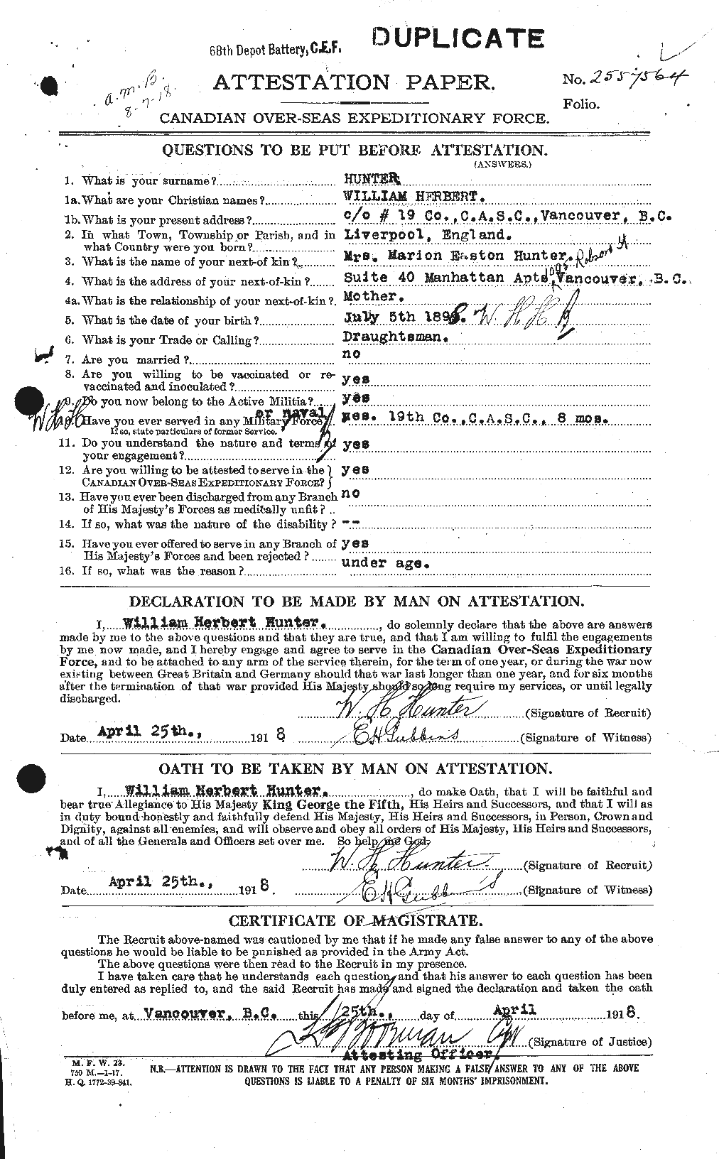 Personnel Records of the First World War - CEF 408209a