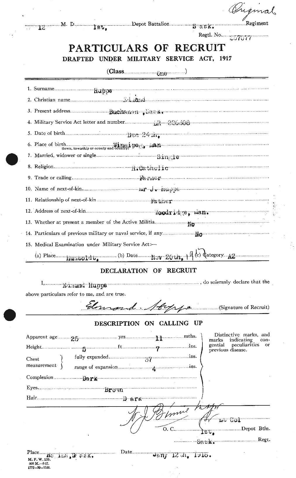 Personnel Records of the First World War - CEF 408402a