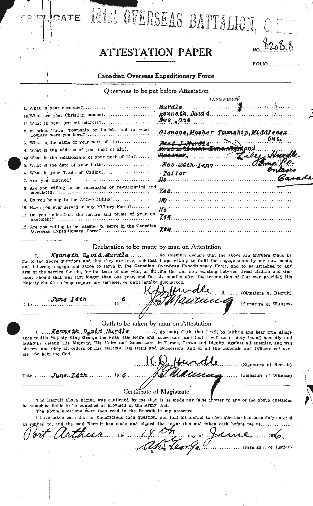Personnel Records of the First World War - CEF 408465a