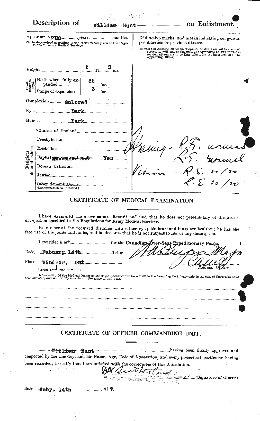Dossiers du Personnel de la Première Guerre mondiale - CEC 408901b