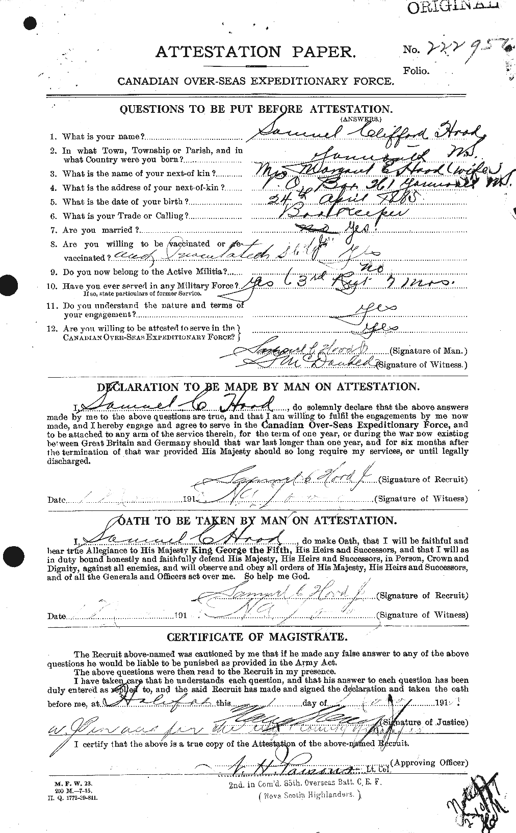 Personnel Records of the First World War - CEF 409379a