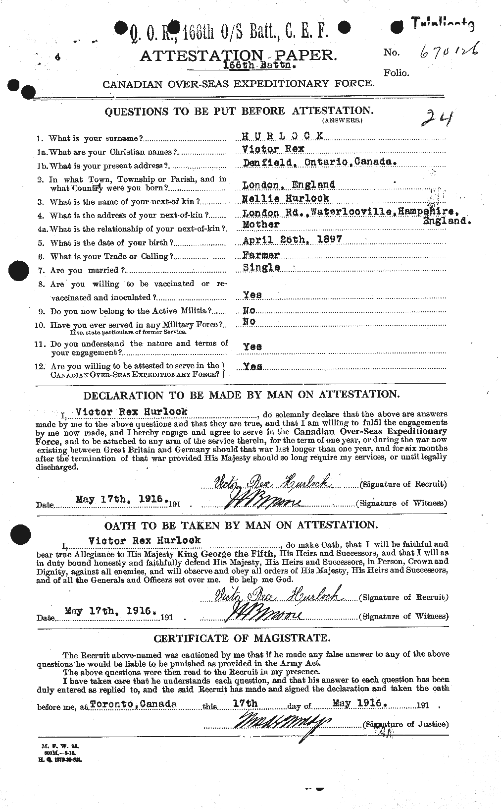 Personnel Records of the First World War - CEF 409831a