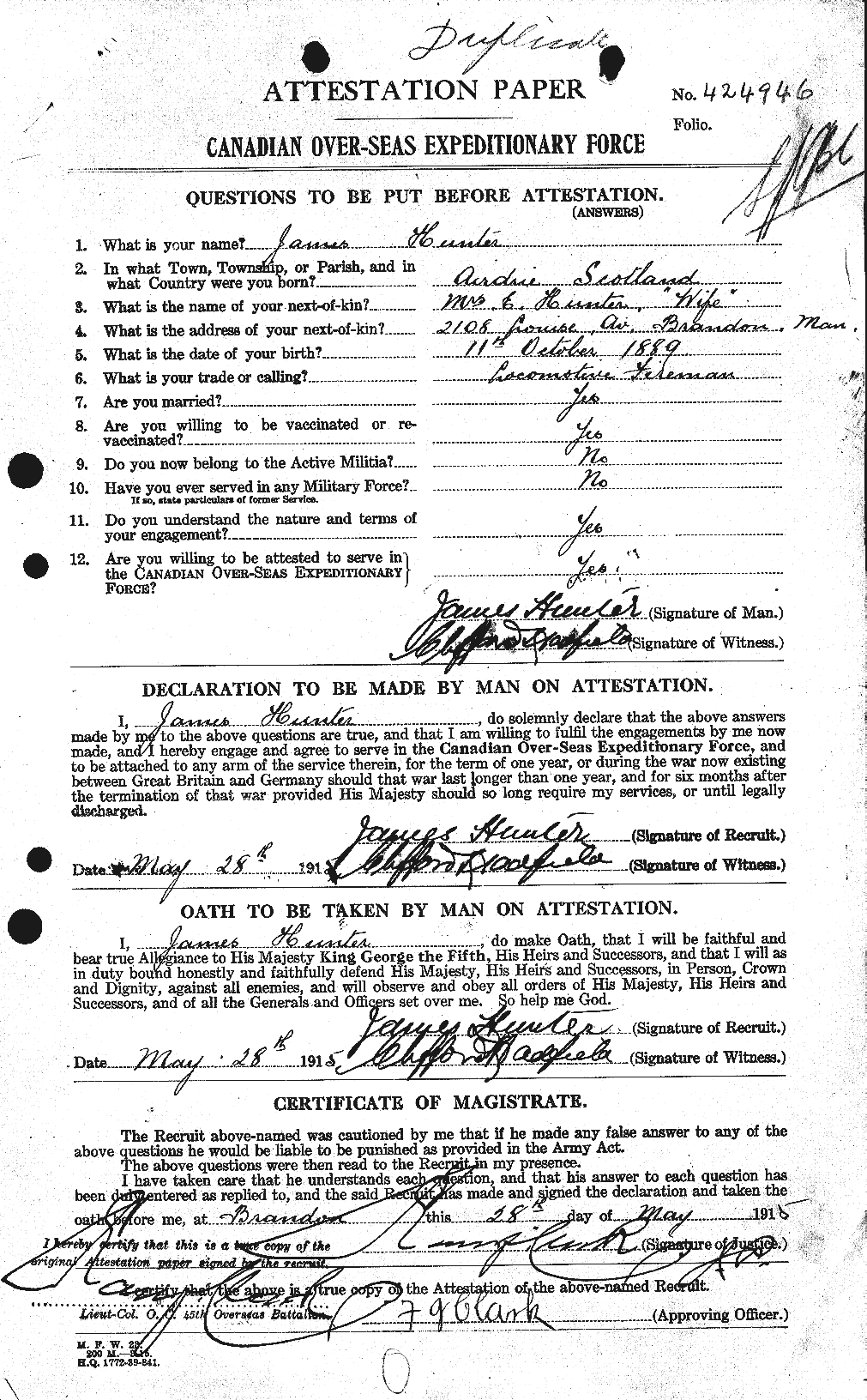Personnel Records of the First World War - CEF 410269a