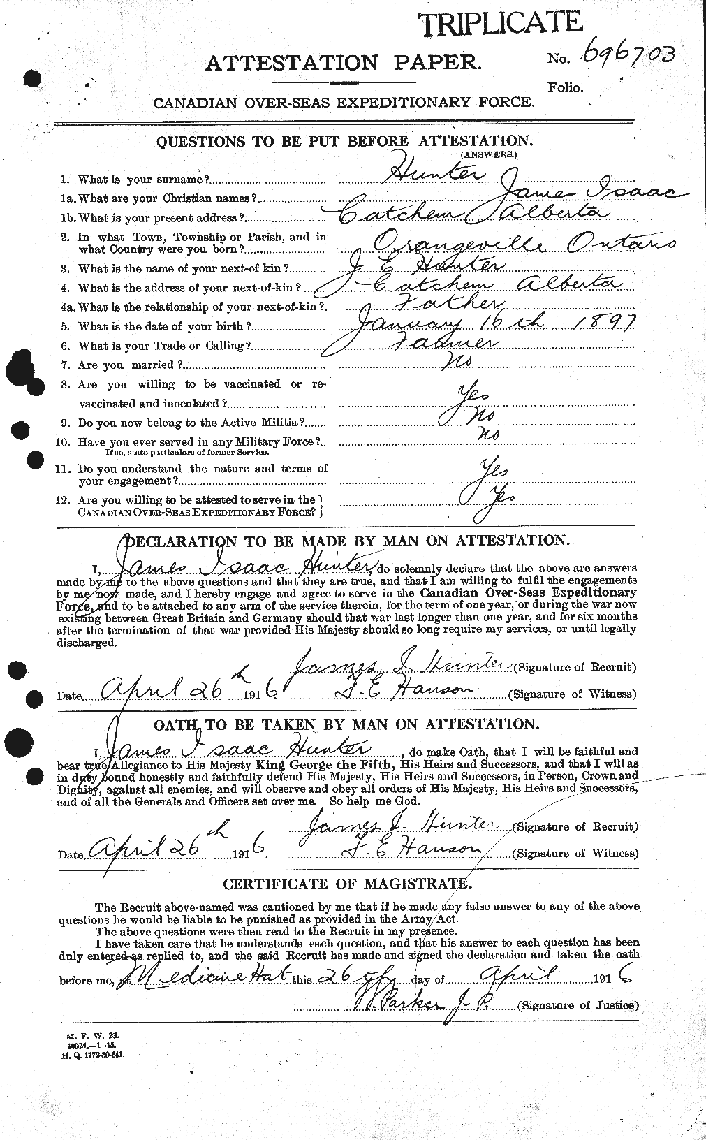 Personnel Records of the First World War - CEF 410296a