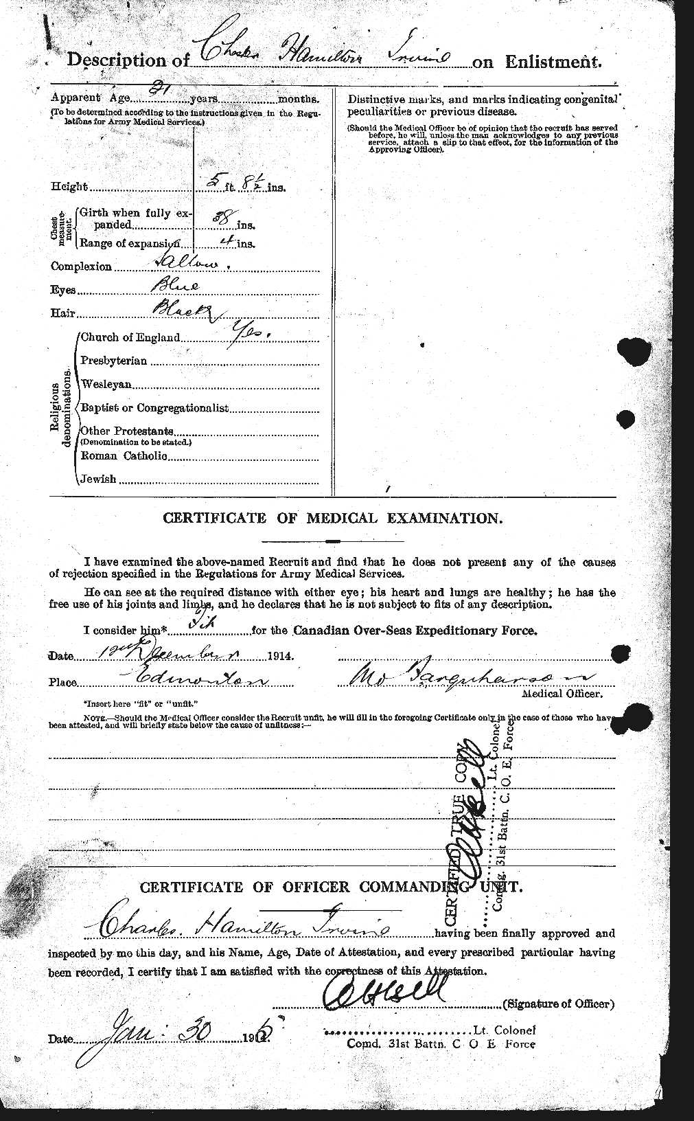Personnel Records of the First World War - CEF 410419b
