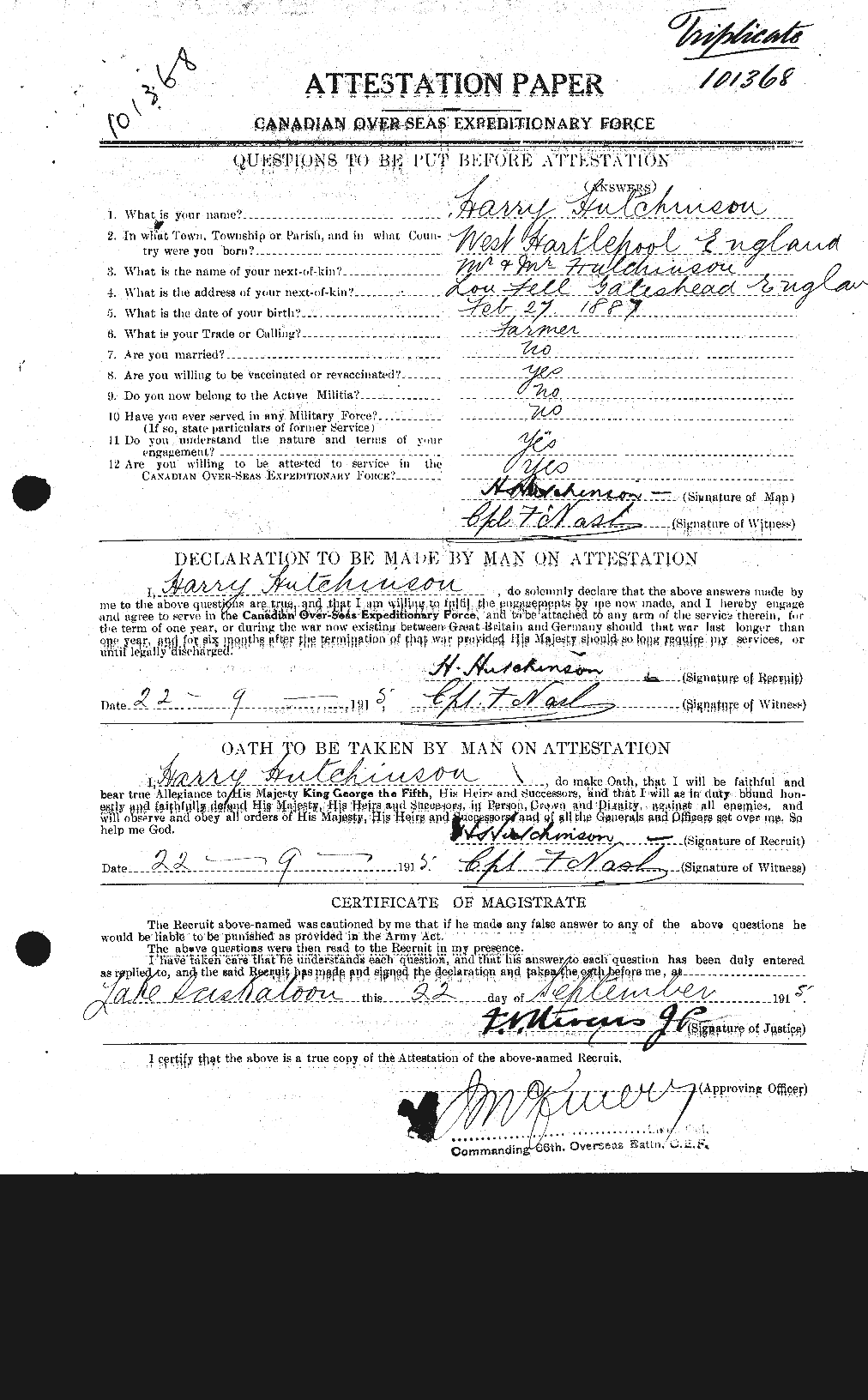 Personnel Records of the First World War - CEF 410659a