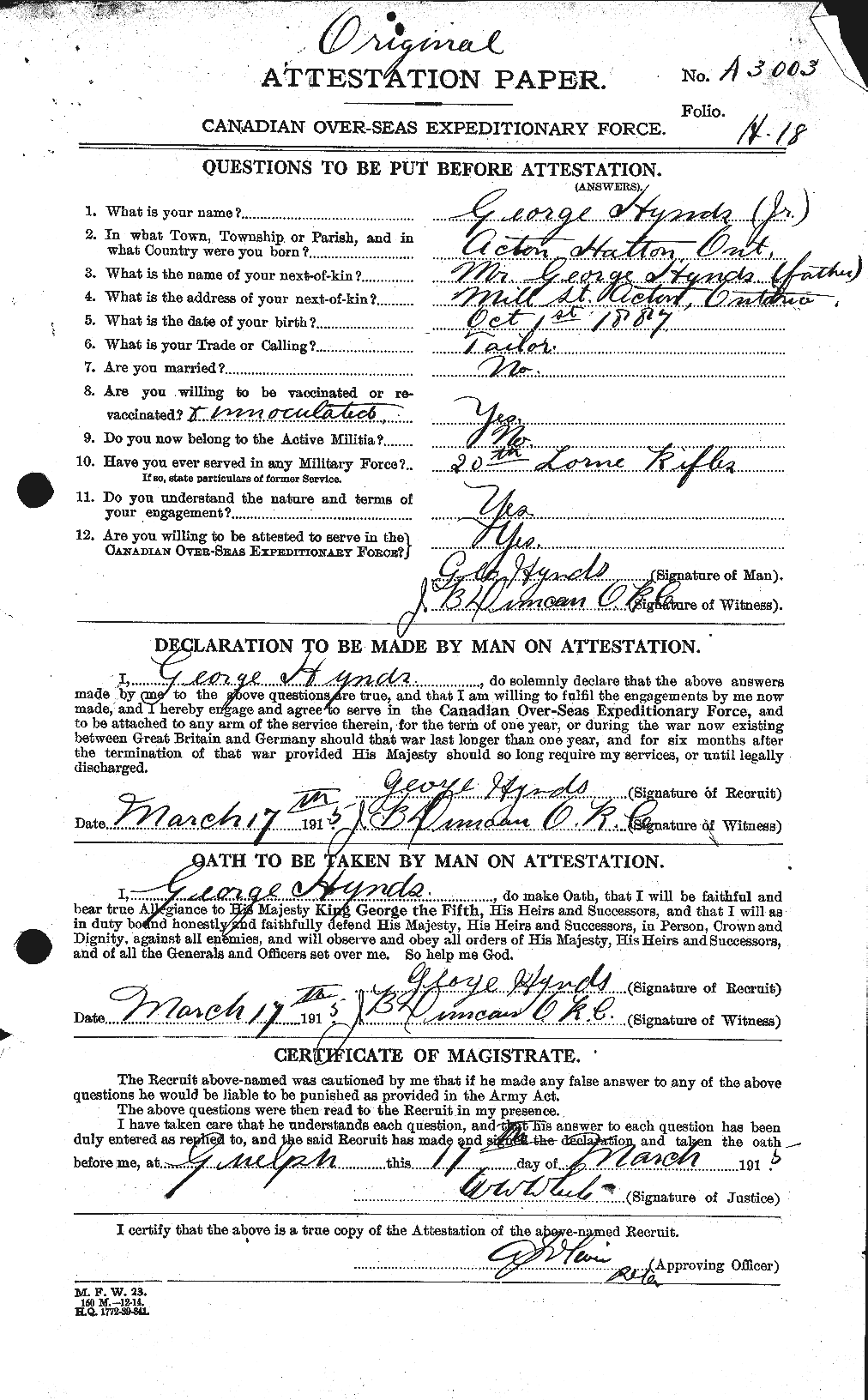 Personnel Records of the First World War - CEF 411515a