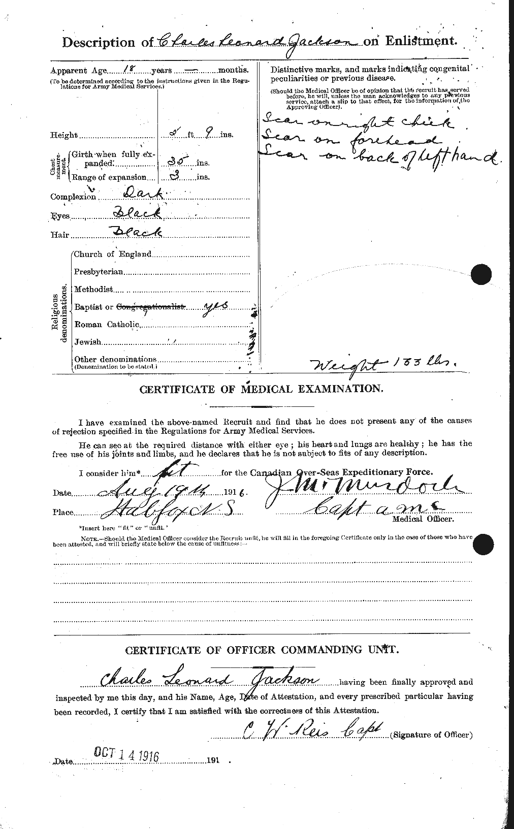 Dossiers du Personnel de la Première Guerre mondiale - CEC 411827b