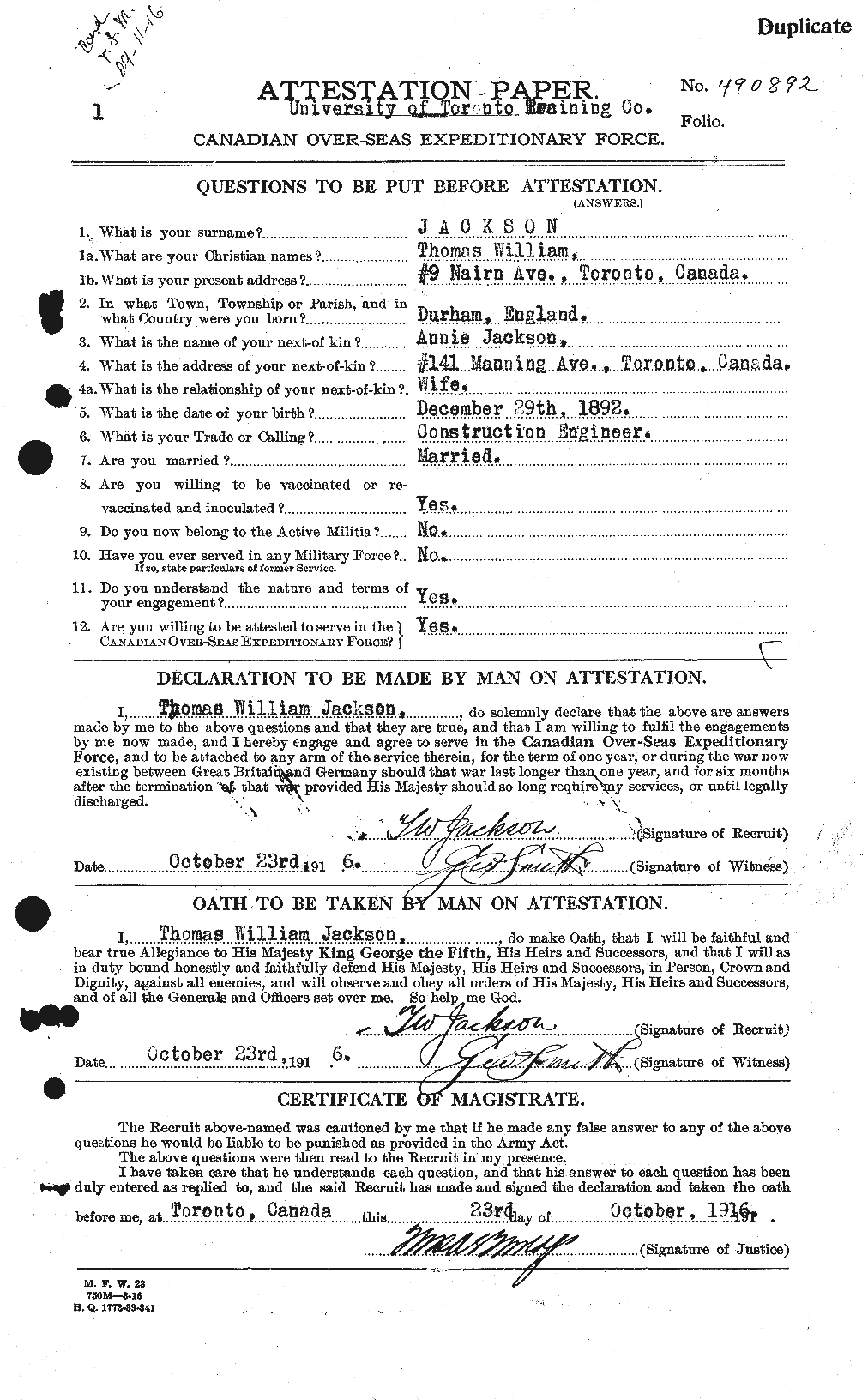 Personnel Records of the First World War - CEF 412353a