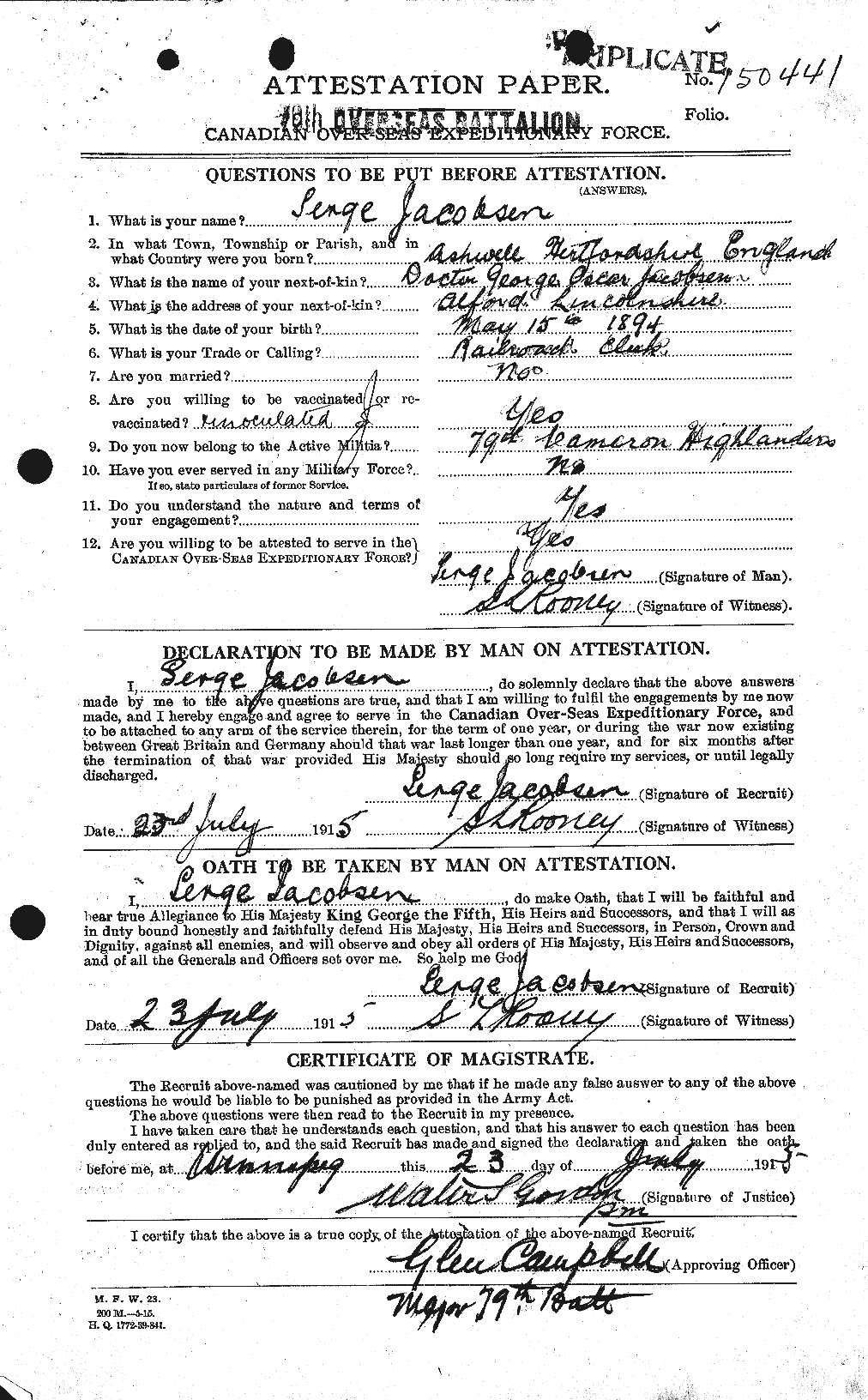 Personnel Records of the First World War - CEF 413375a