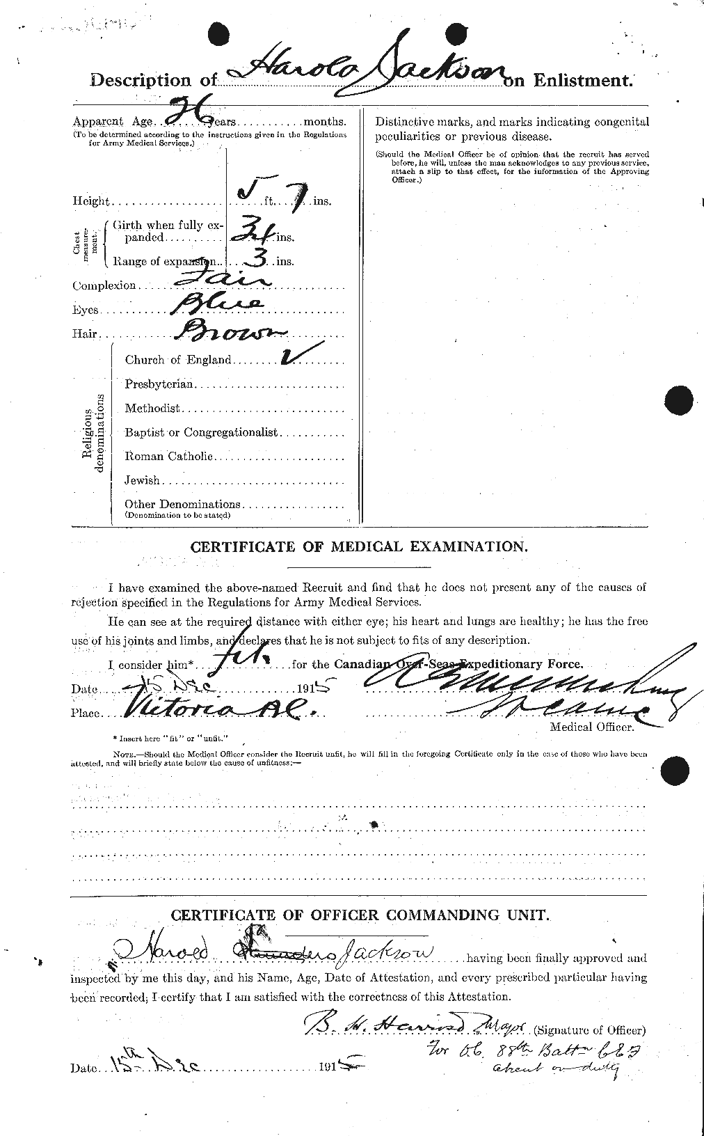 Dossiers du Personnel de la Première Guerre mondiale - CEC 413603b