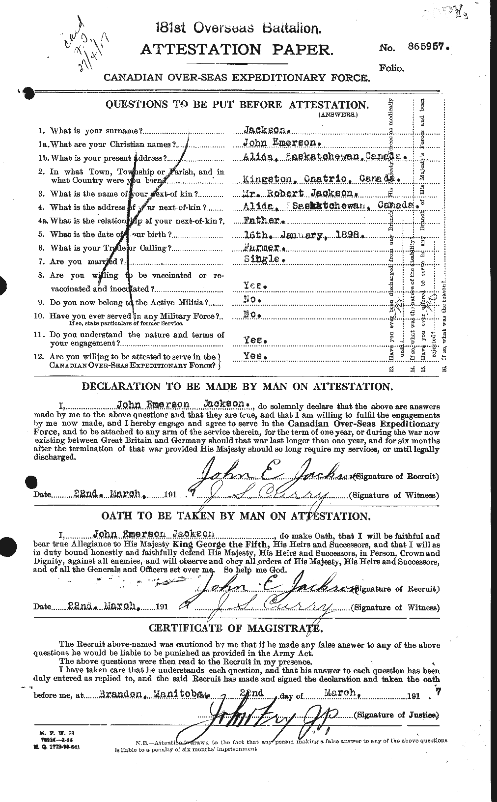 Personnel Records of the First World War - CEF 414308a