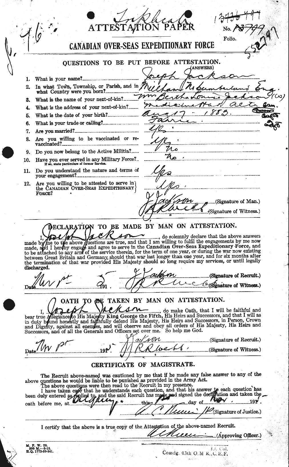 Personnel Records of the First World War - CEF 414372a