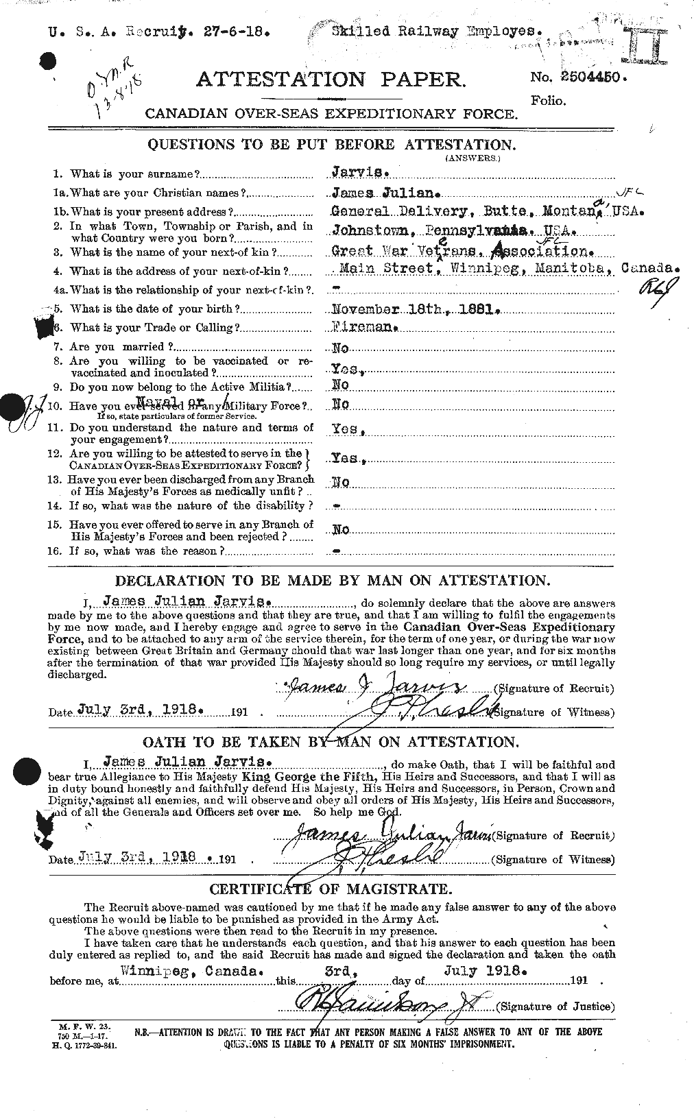 Personnel Records of the First World War - CEF 414749a