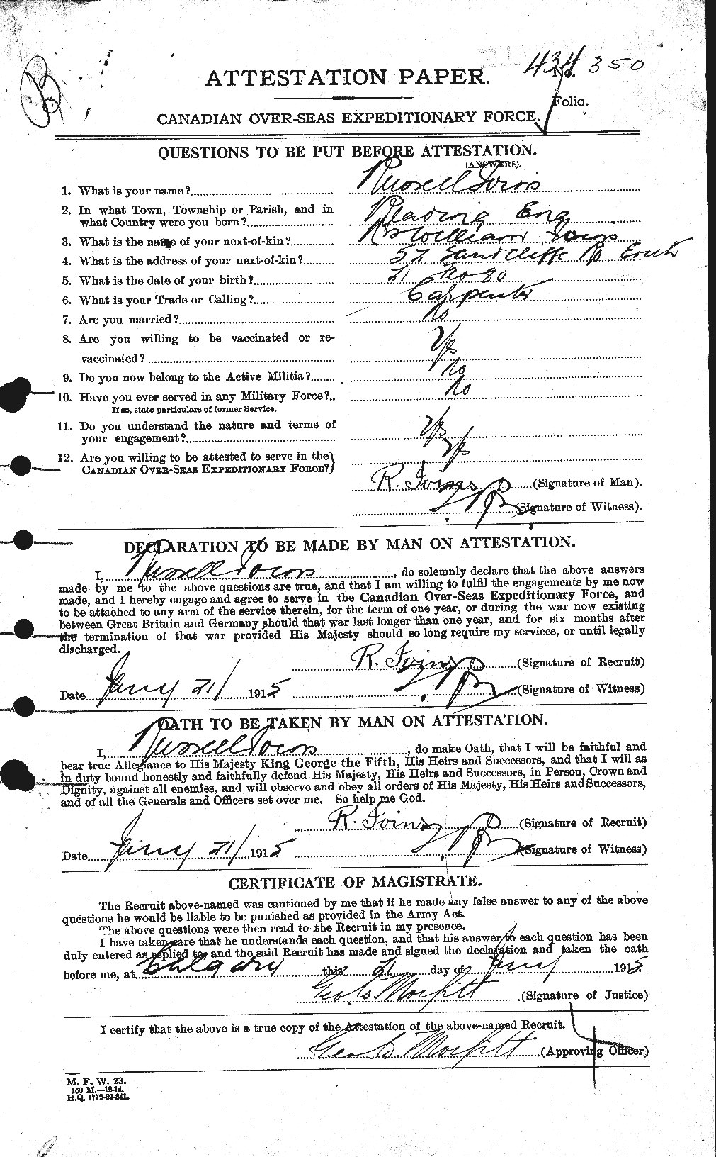 Personnel Records of the First World War - CEF 415156a