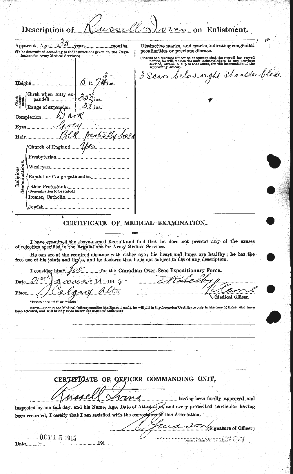Dossiers du Personnel de la Première Guerre mondiale - CEC 415156b