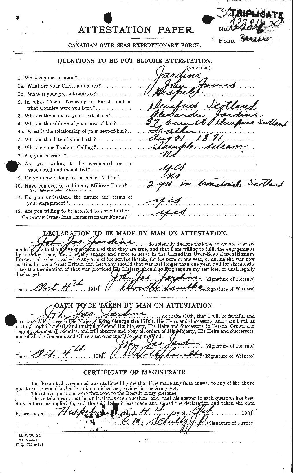 Personnel Records of the First World War - CEF 416808a