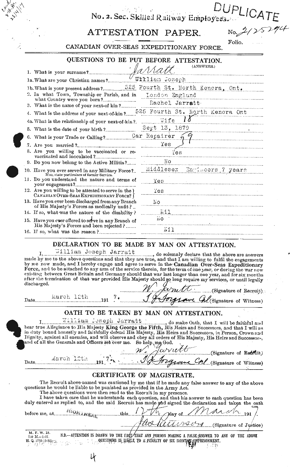 Personnel Records of the First World War - CEF 416921a
