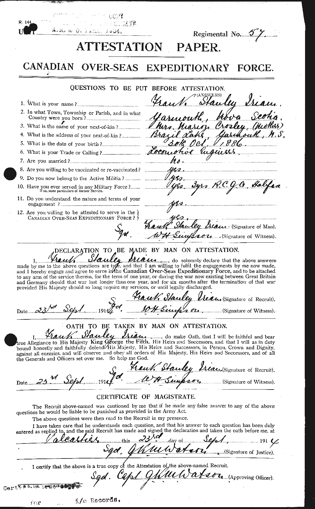 Personnel Records of the First World War - CEF 417058a