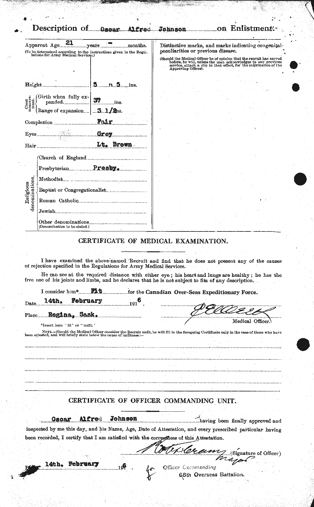 Dossiers du Personnel de la Première Guerre mondiale - CEC 417233b