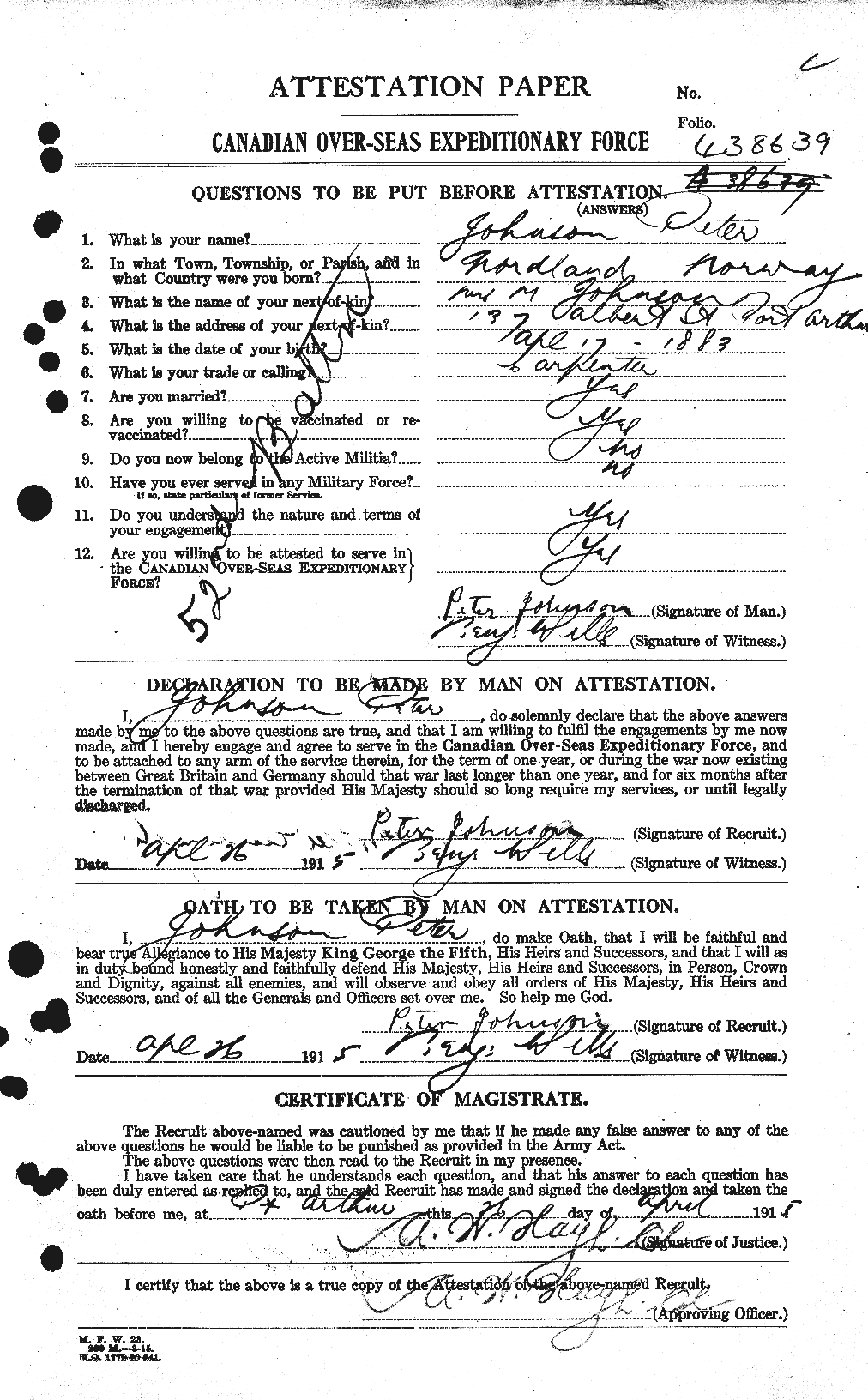 Personnel Records of the First World War - CEF 417283a