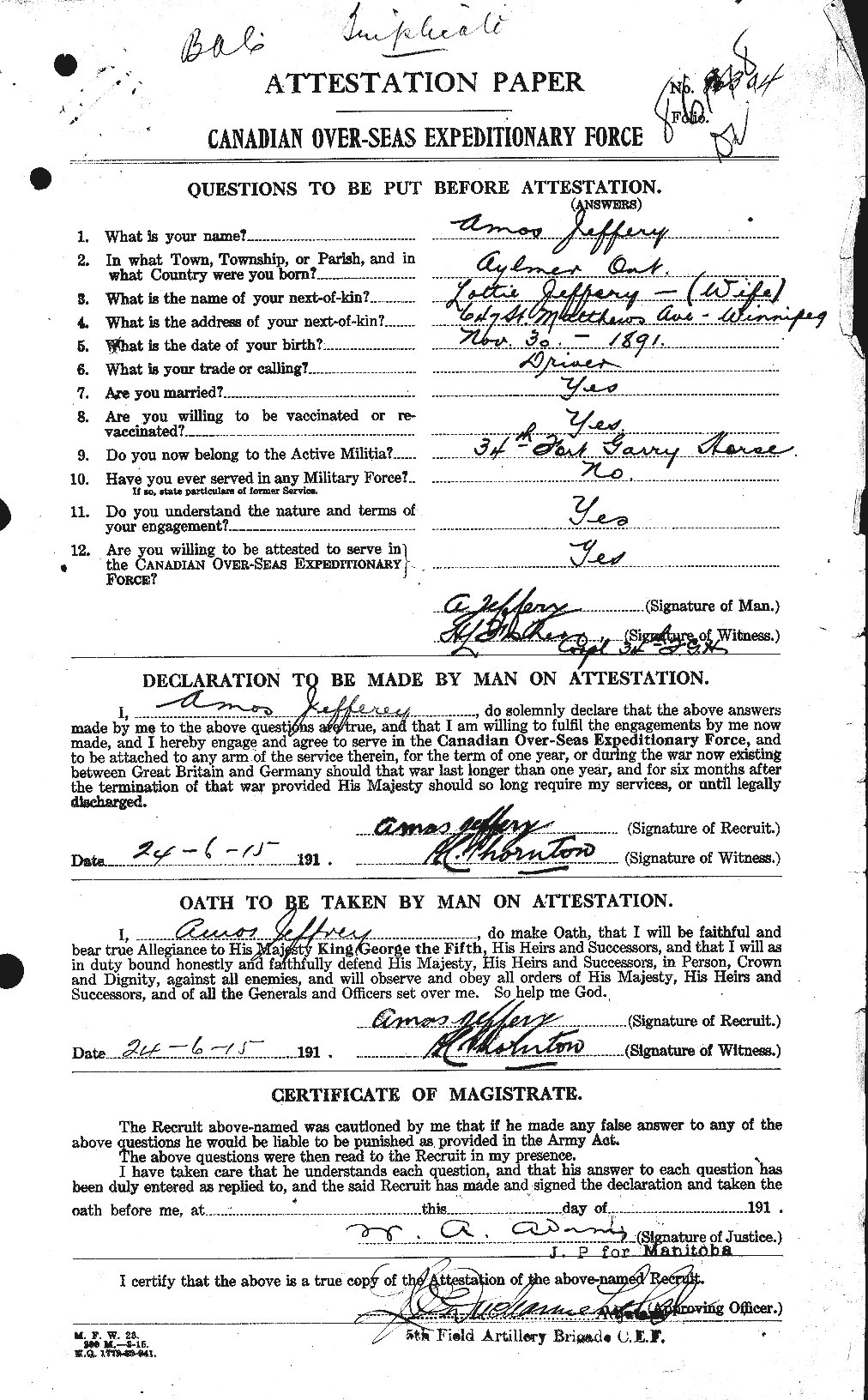 Personnel Records of the First World War - CEF 417711a