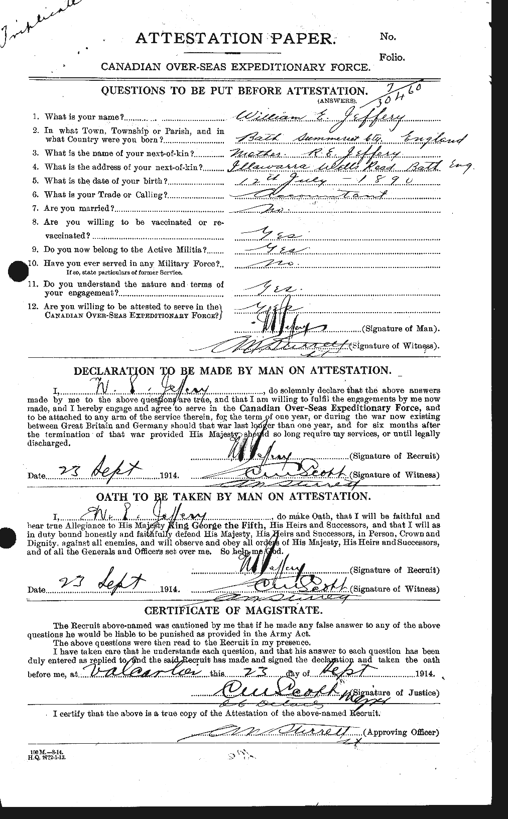 Personnel Records of the First World War - CEF 417811a