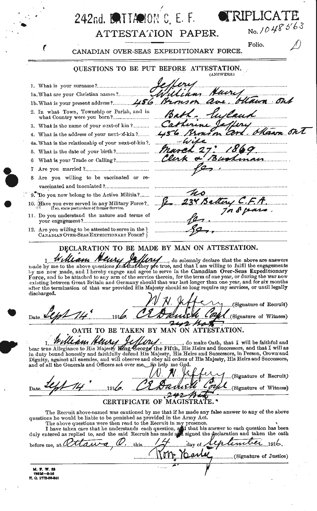 Personnel Records of the First World War - CEF 417813a