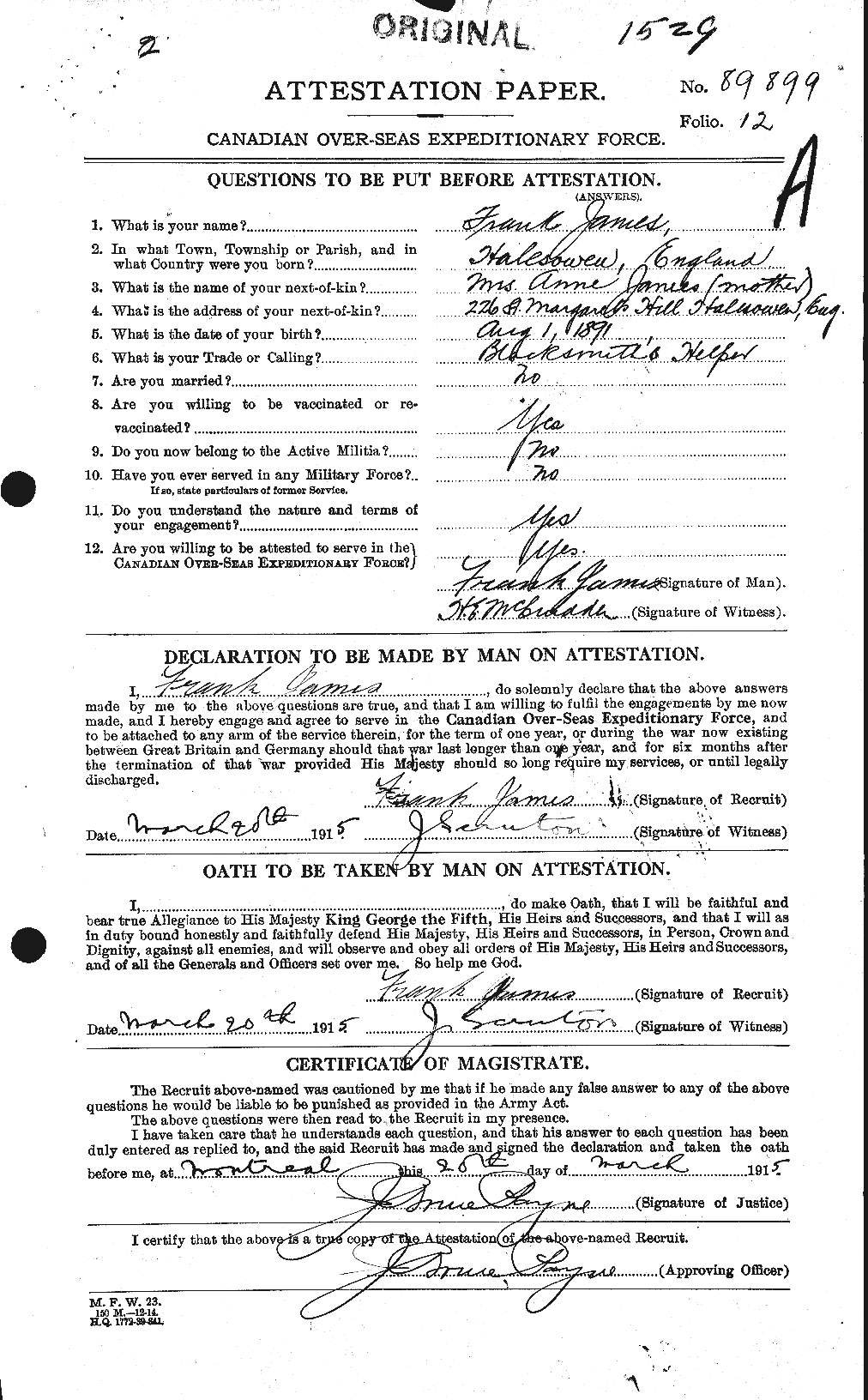 Personnel Records of the First World War - CEF 419338a