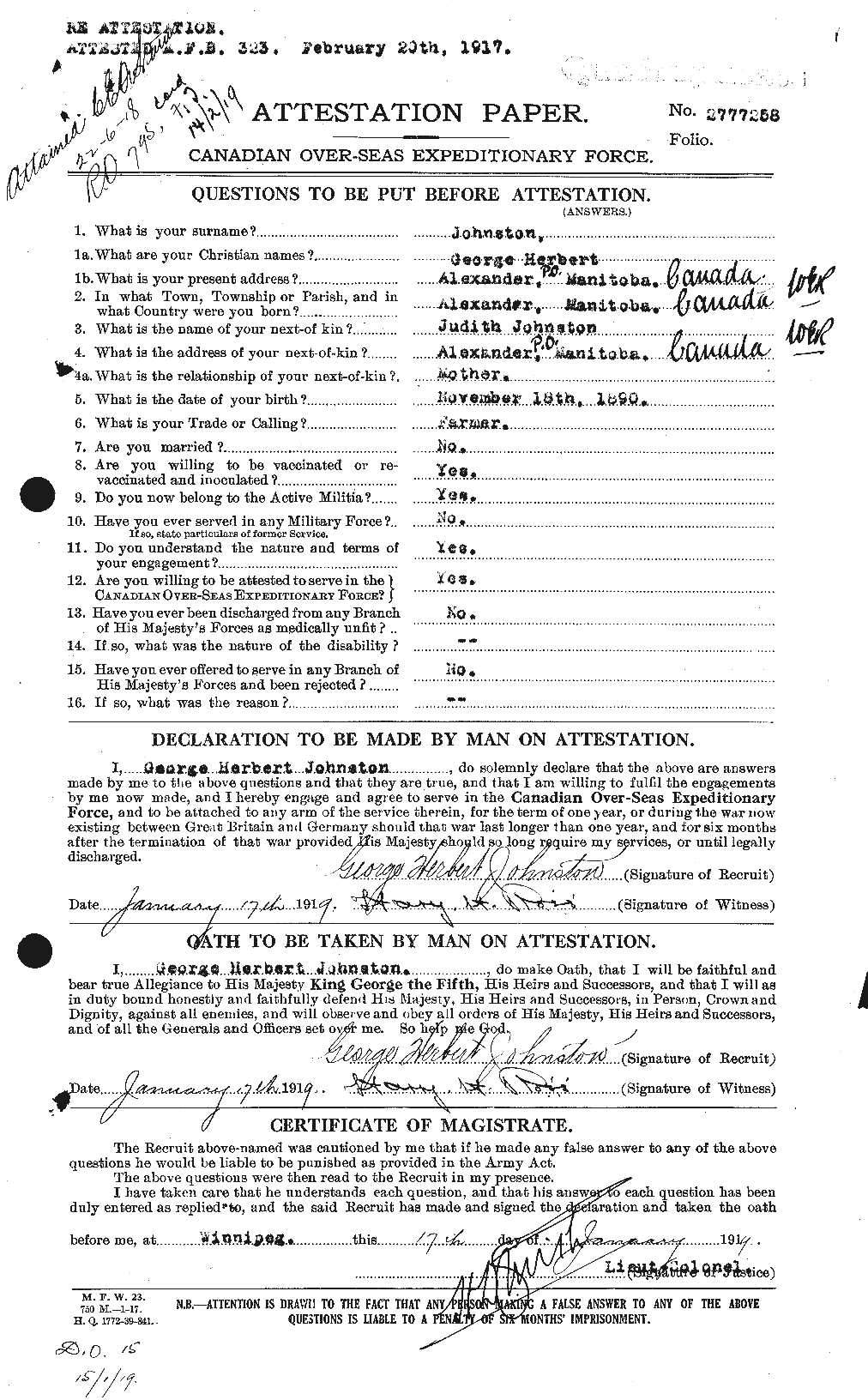 Personnel Records of the First World War - CEF 419428a