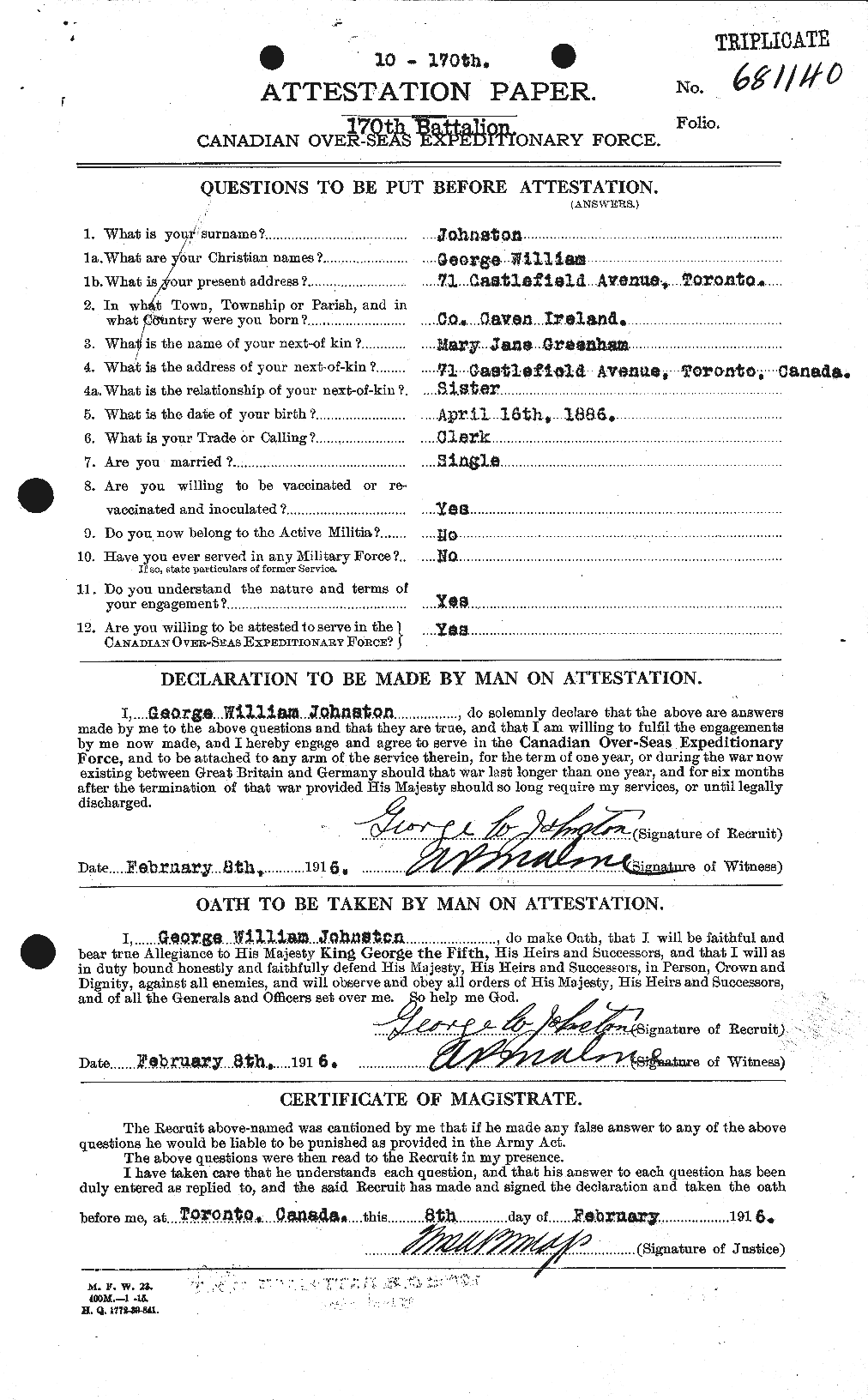 Personnel Records of the First World War - CEF 419451a