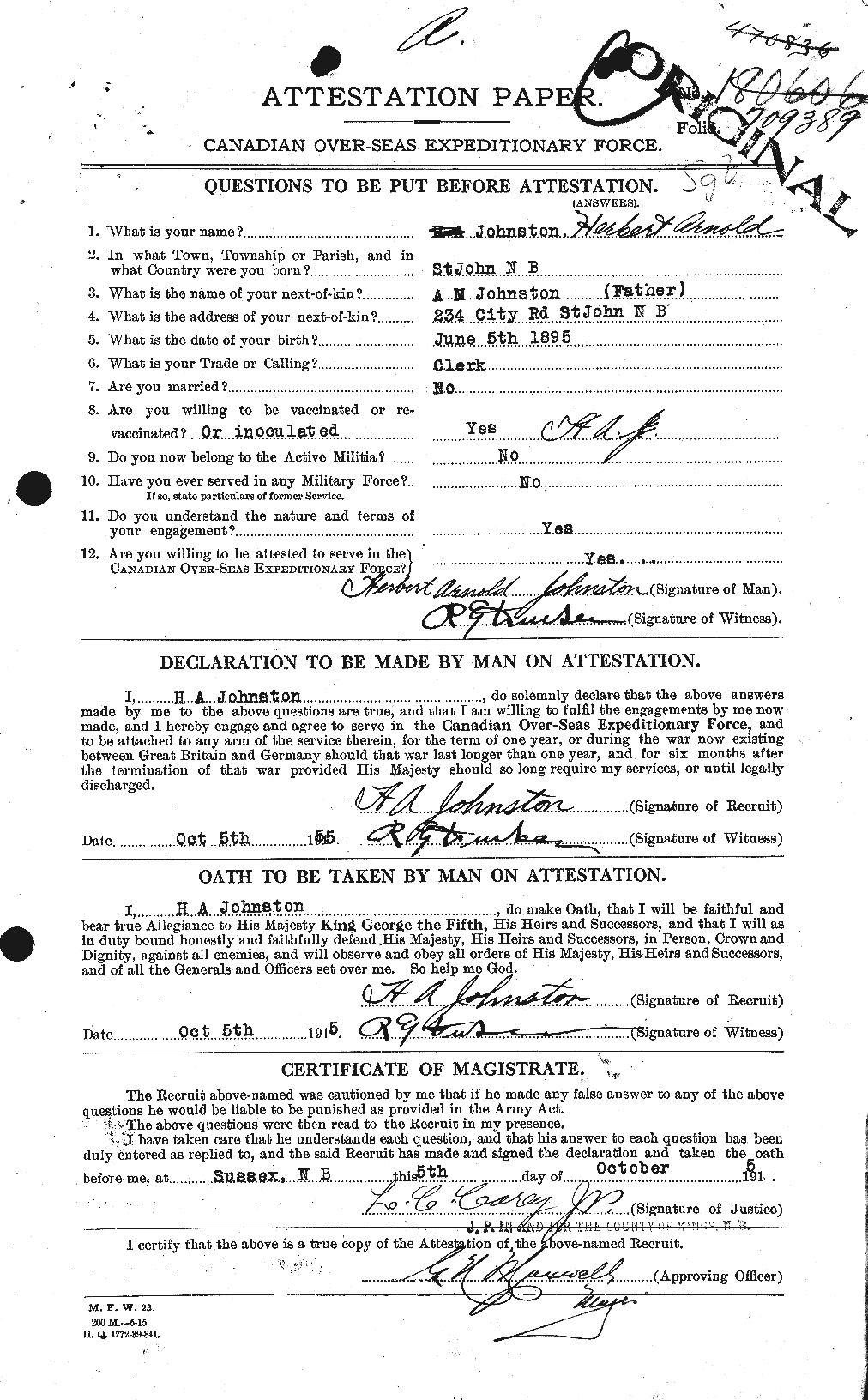 Personnel Records of the First World War - CEF 419551a