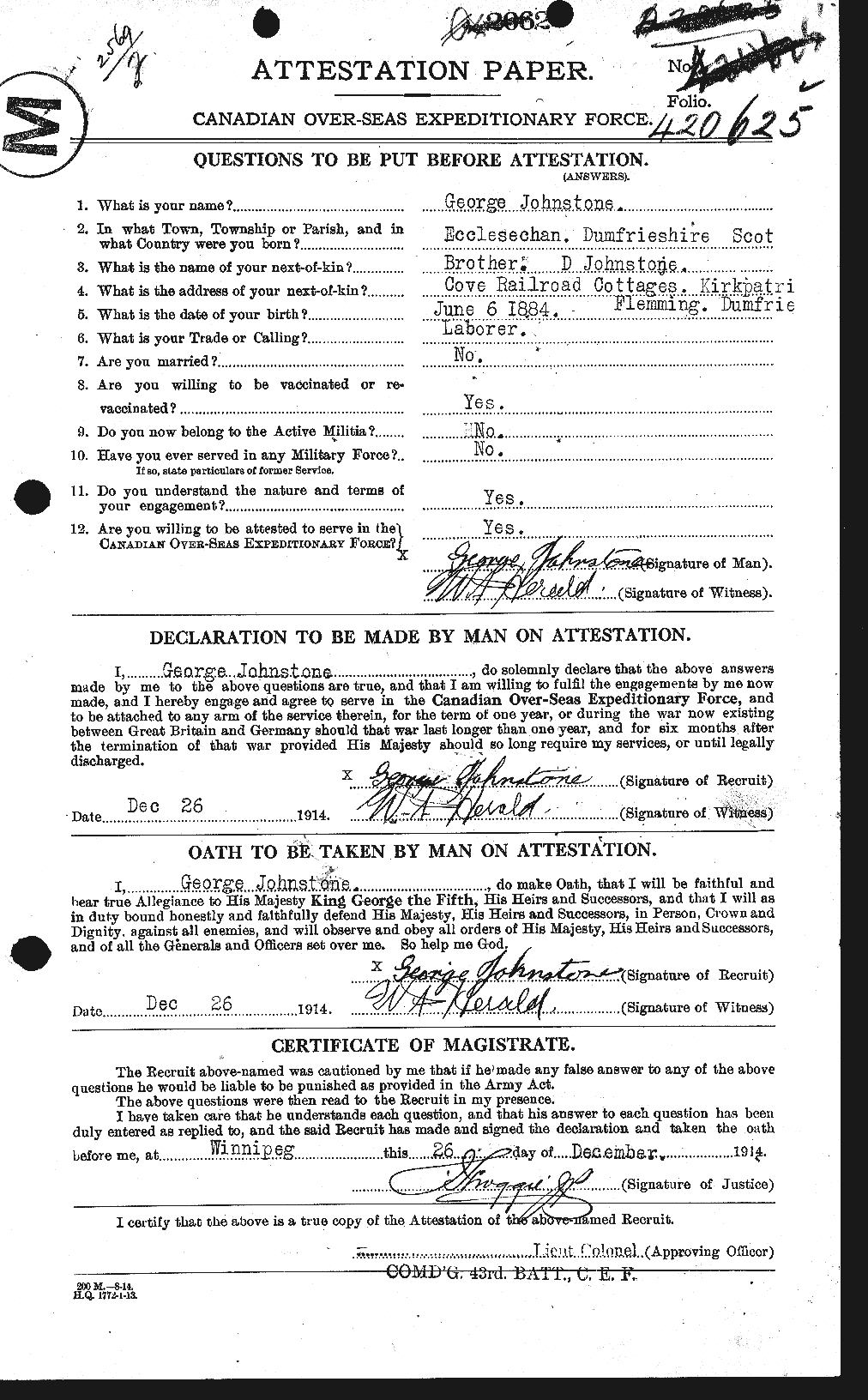 Personnel Records of the First World War - CEF 419619a