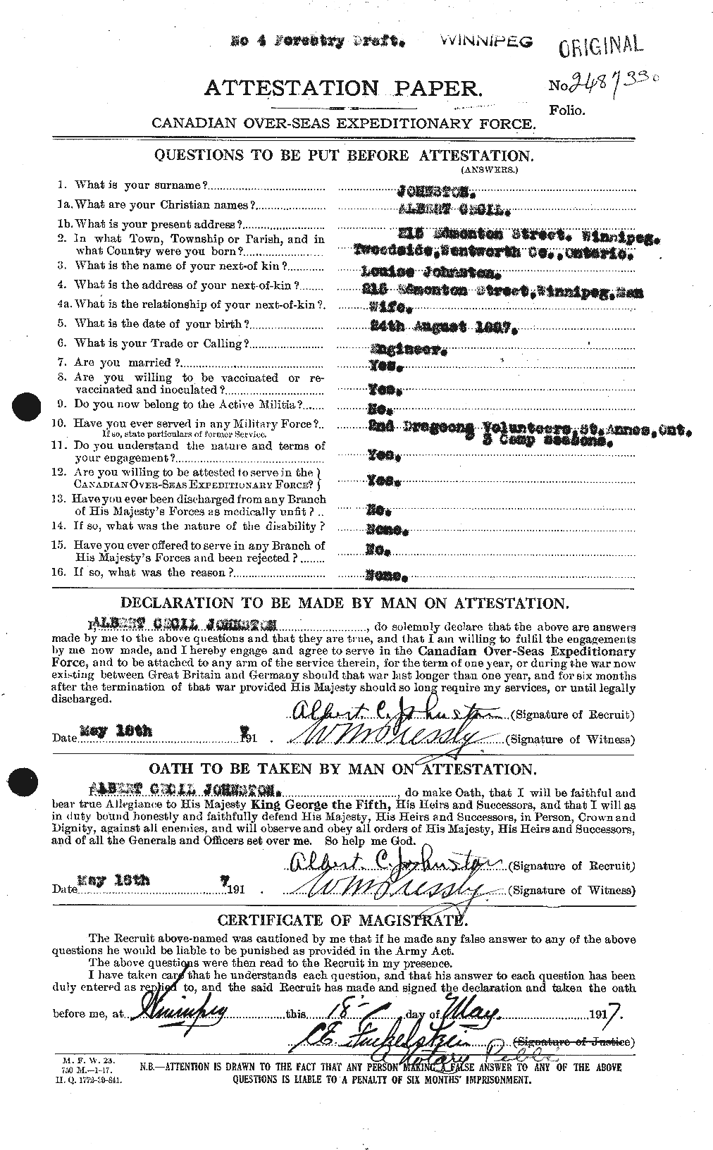 Personnel Records of the First World War - CEF 420935a